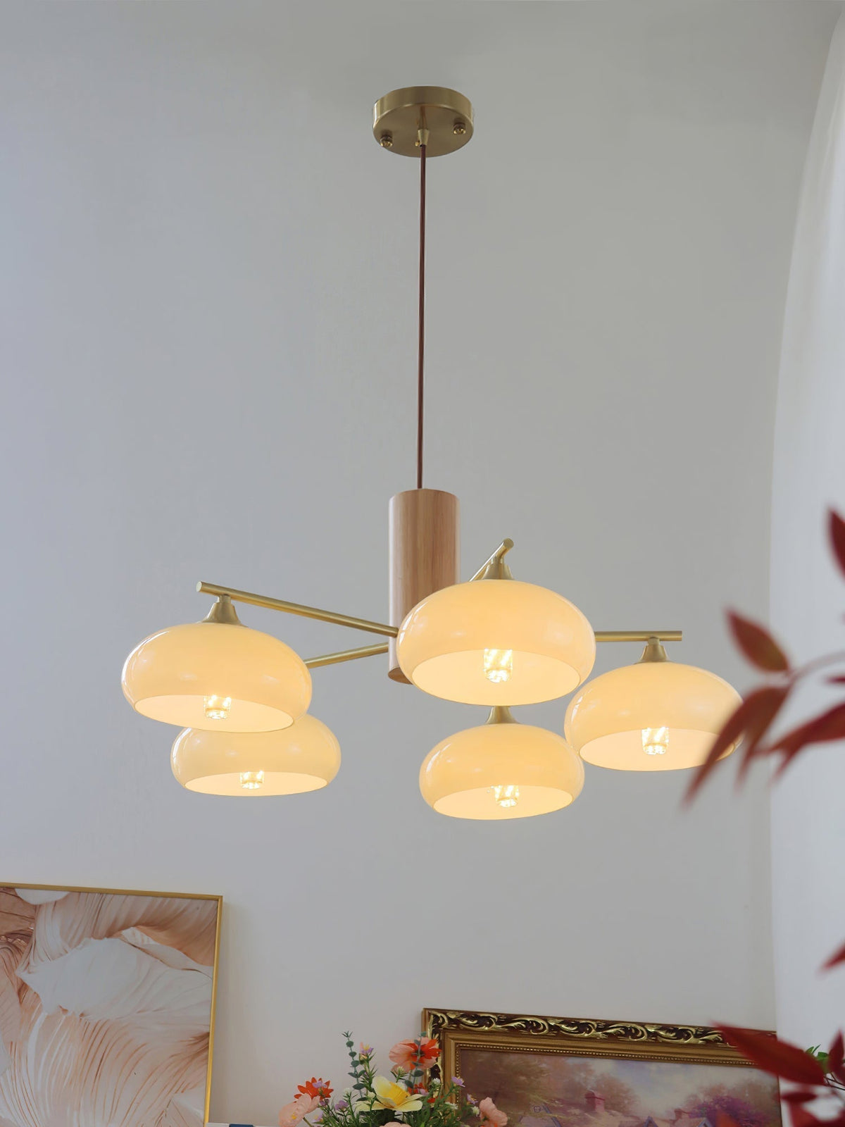 Nova Natural Persimmon Glass Chandelier-Relic Pieces