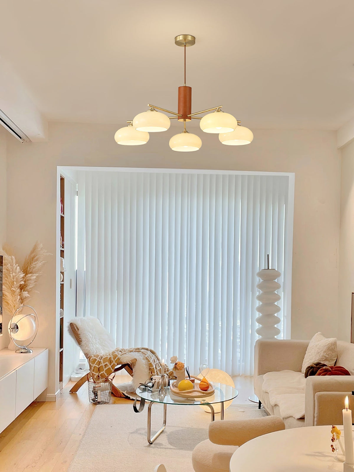 Nova Natural Persimmon Glass Chandelier-Relic Pieces