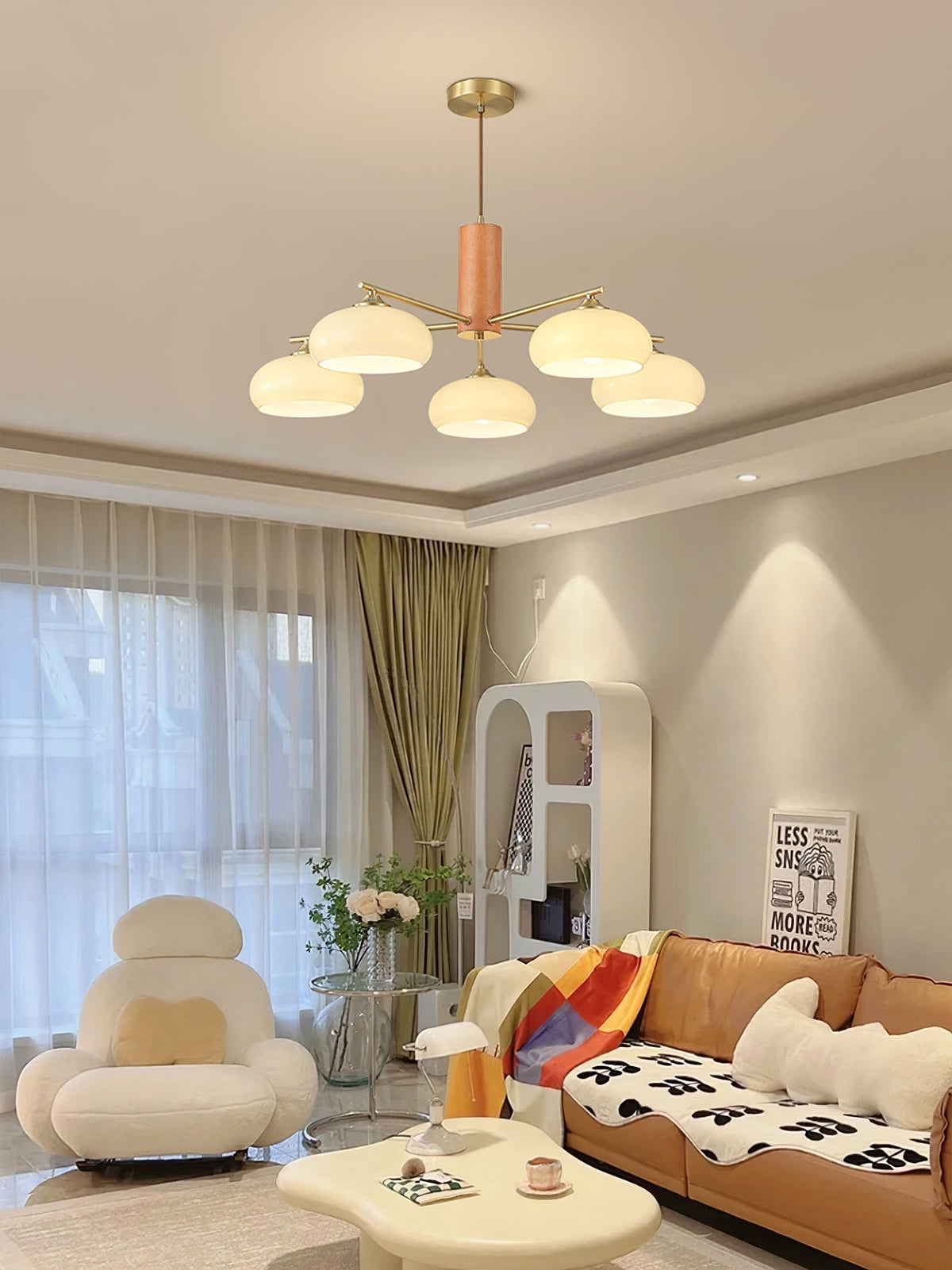 Nova Natural Persimmon Glass Chandelier-Relic Pieces