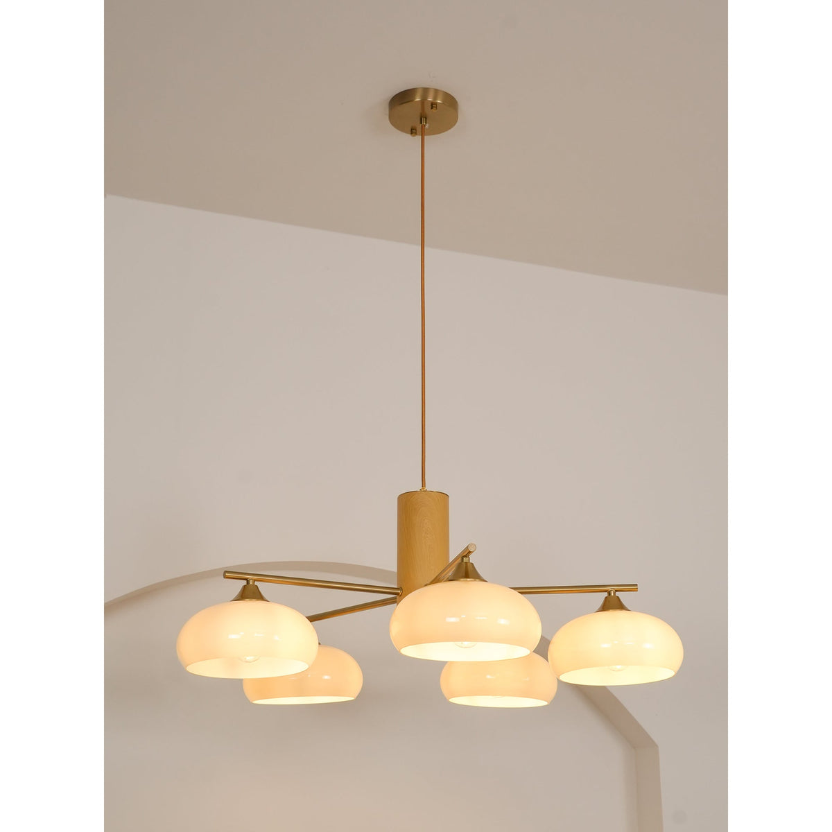 Nova Natural Persimmon Glass Chandelier-Relic Pieces