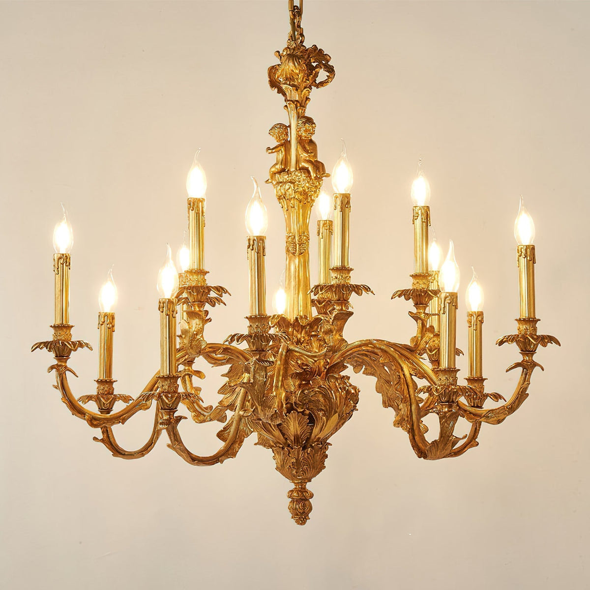Solarissa Brass Leaf Chandelier