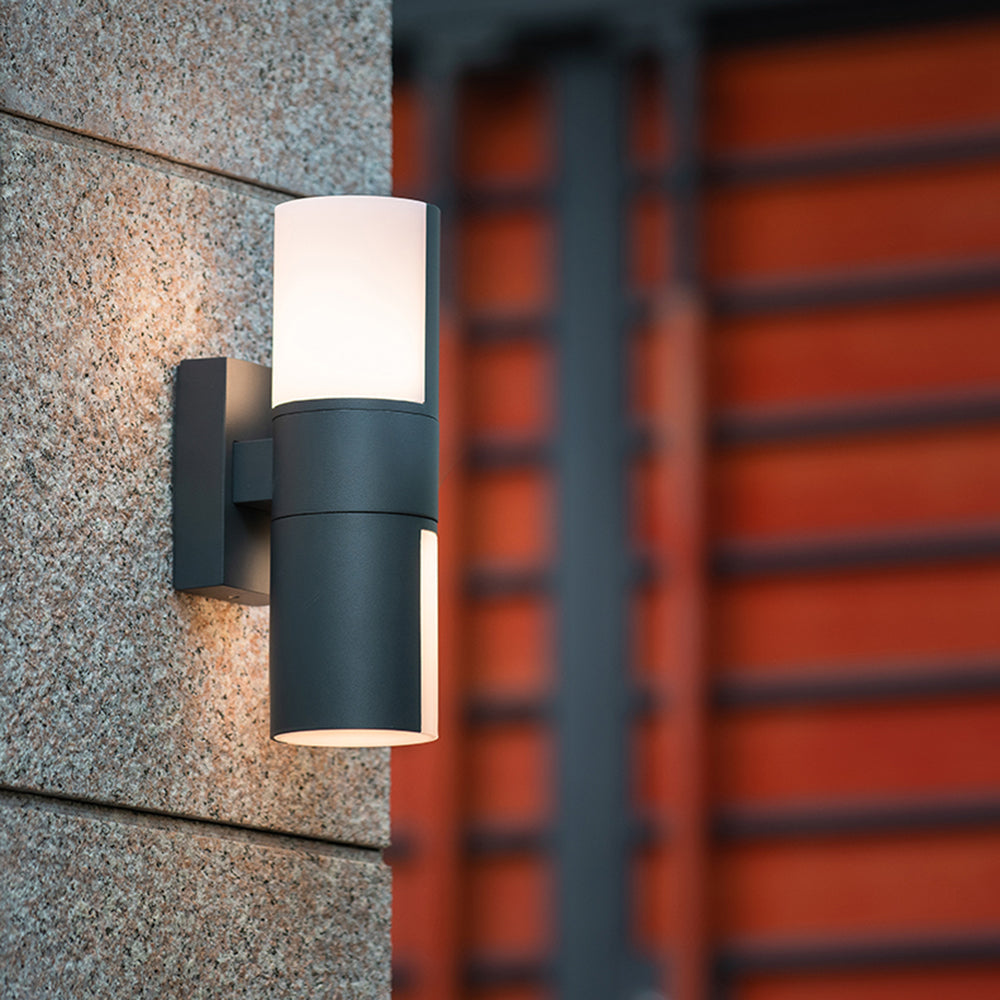 Fumarer Modern Cylindrical Metal/ Rotatable Outdoor Waterproof Wall Lamp, Black/White