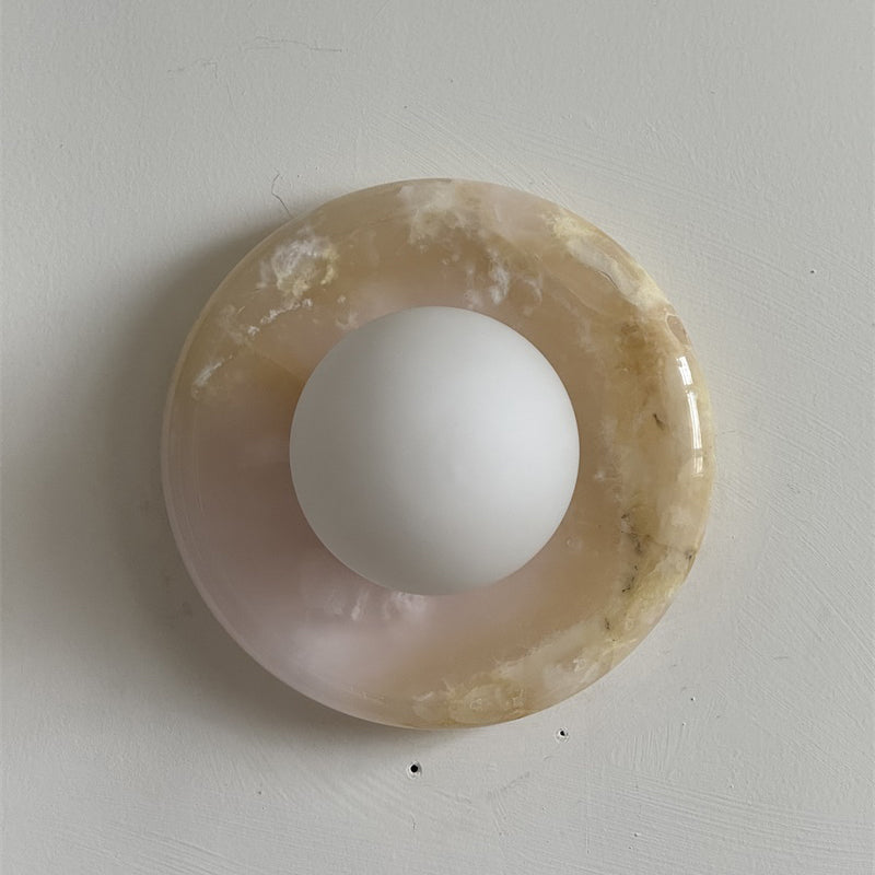 Luminenne Pink Onyx Wall Sconce