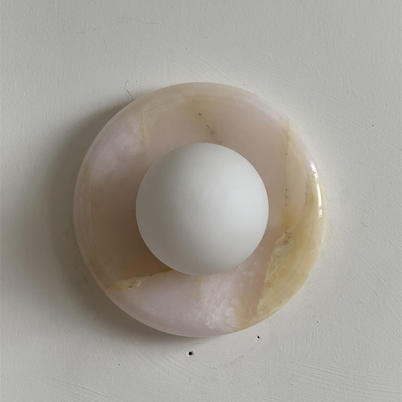 Luminenne Pink Onyx Wall Sconce