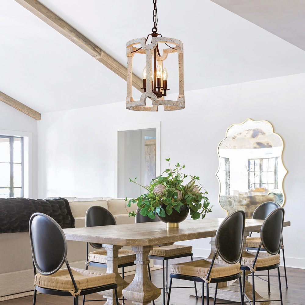 Noreli Farmhouse Wood Cylinder Pendant Light-Relic Pieces