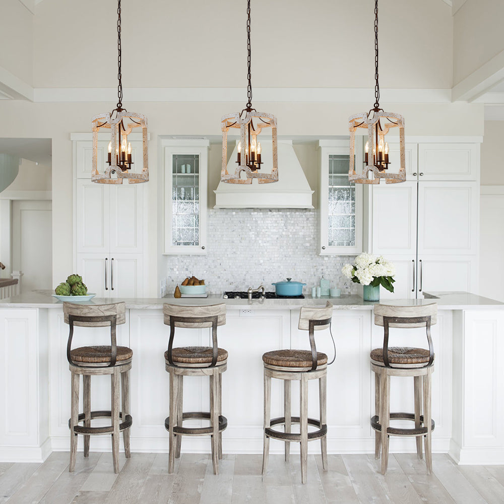 Noreli Farmhouse Wood Cylinder Pendant Light-Relic Pieces