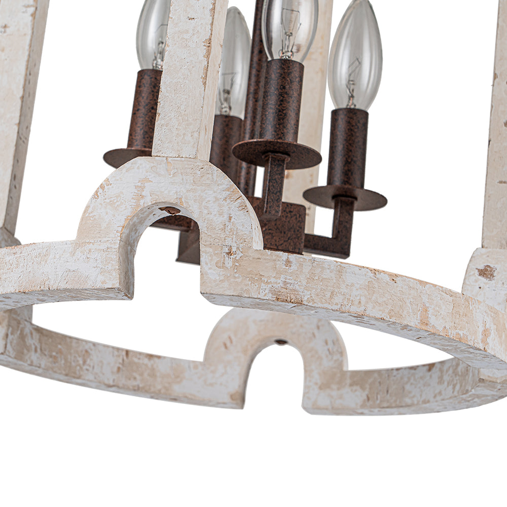 Noreli Farmhouse Wood Cylinder Pendant Light-Relic Pieces