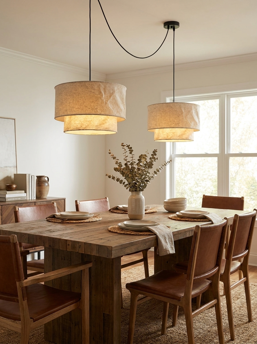 Merrinford Linen Drum Pendant Lamp