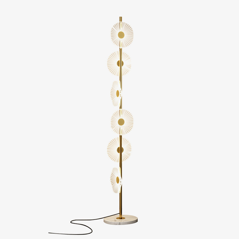 Zetudin Floor Lamp Creative Circle Modern, , White/Gold, Bedroom