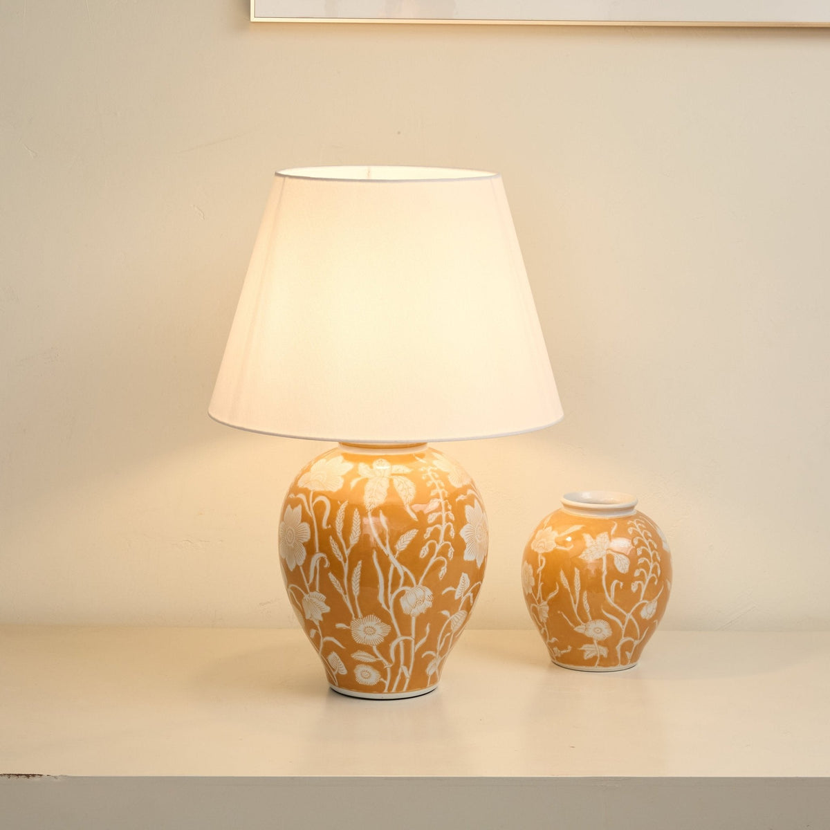 Dahlia Floral Ceramic Table Lamp