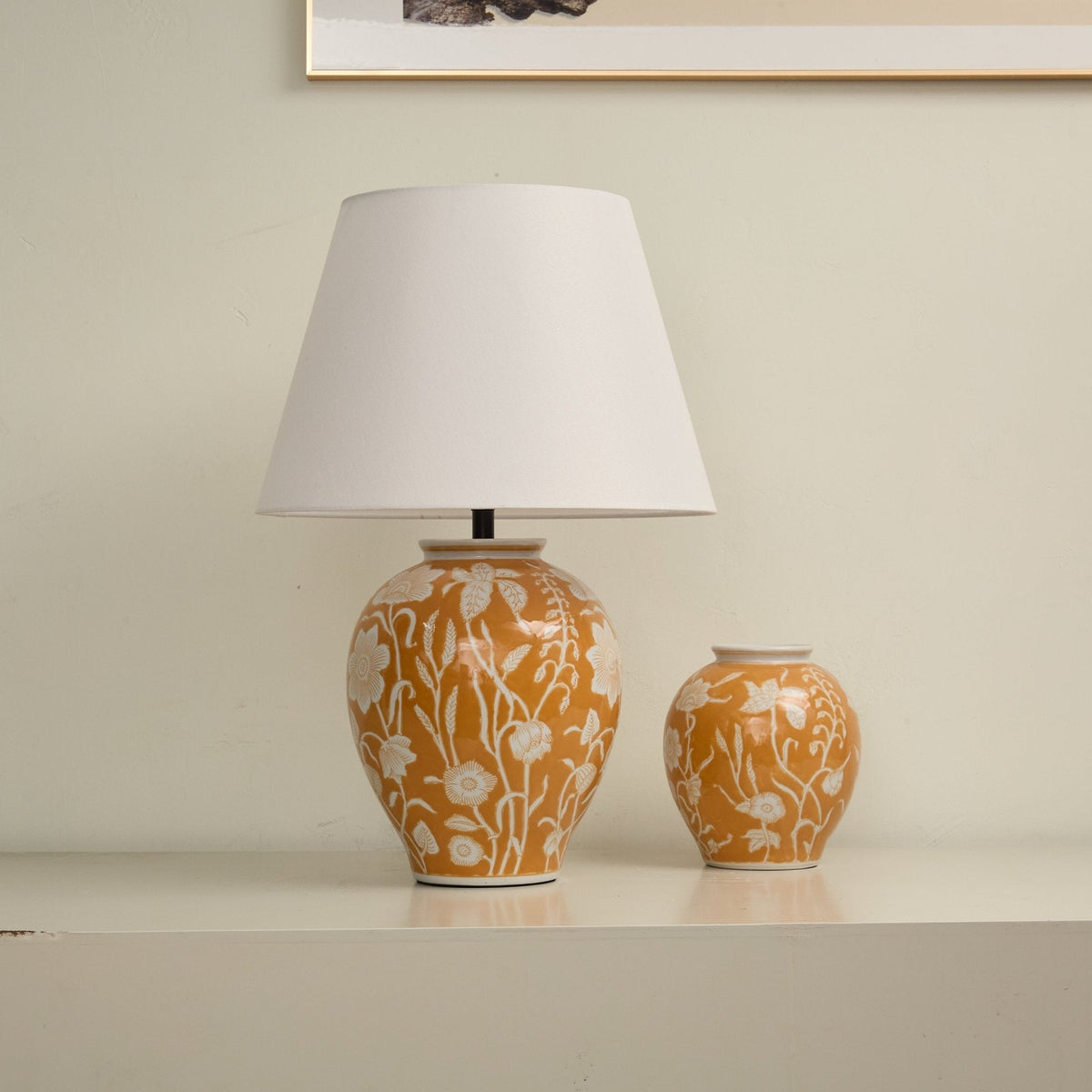 Dahlia Floral Ceramic Table Lamp