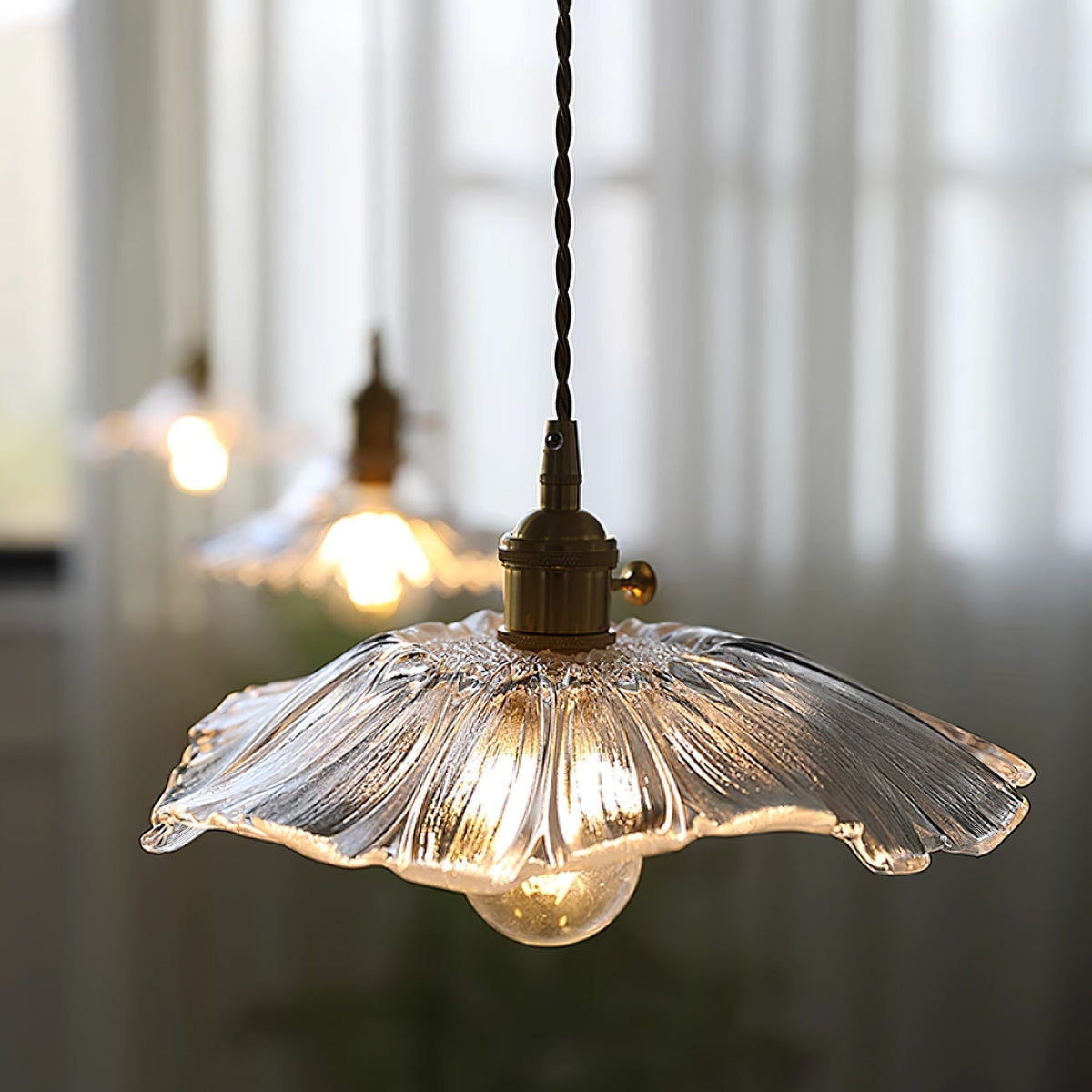 Lavor Flower Glass Ceiling/Pendant Light-Relic Pieces