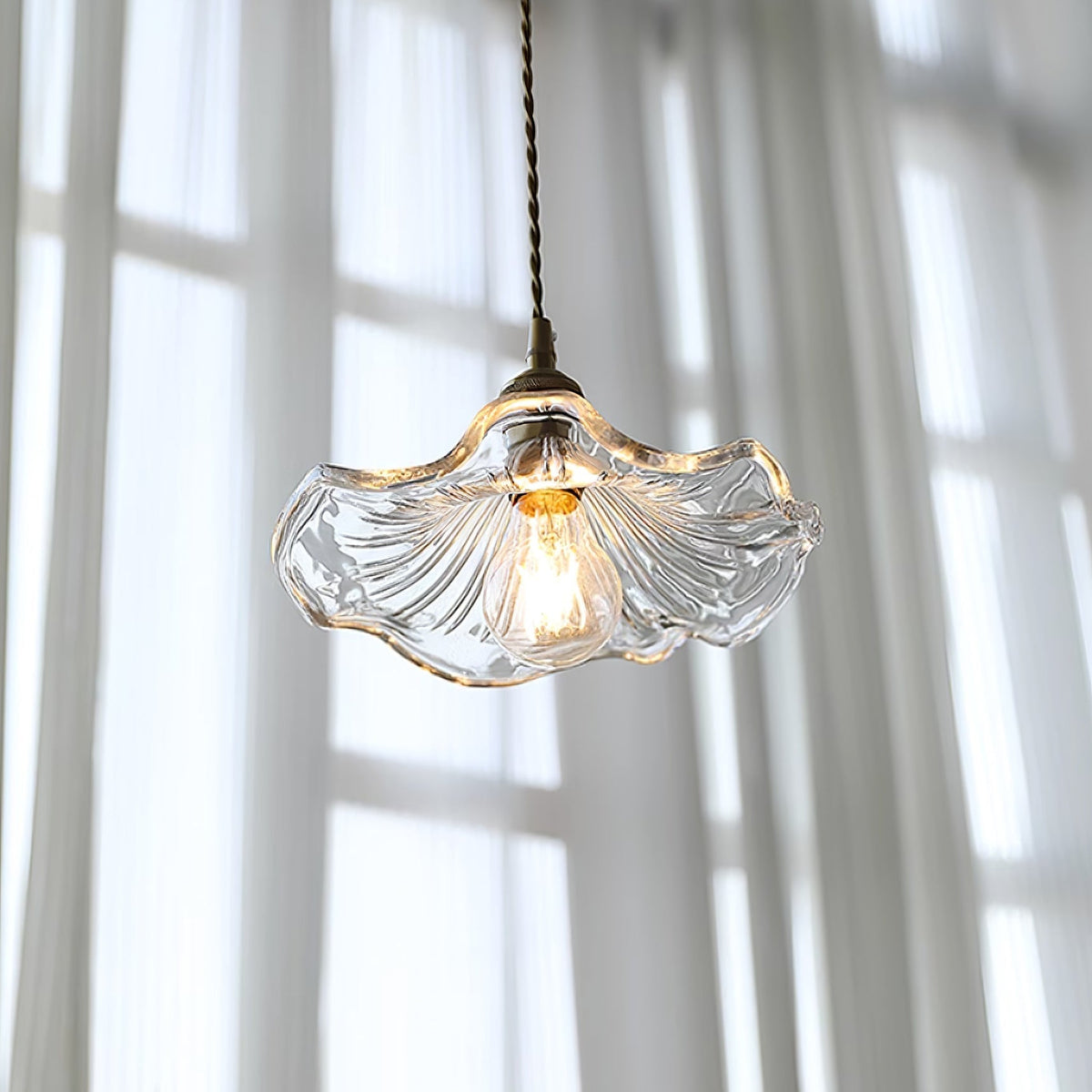 Lavor Flower Glass Ceiling/Pendant Light-Relic Pieces