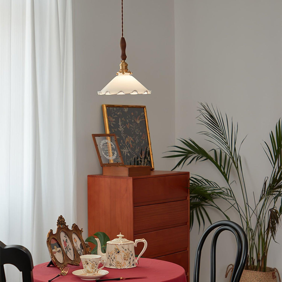 Maribelle Flower Petals Swag Pendant Lamp