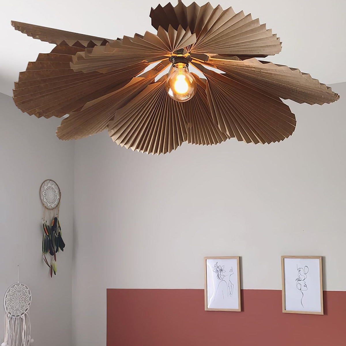Wedugil Folded Leaf Lotus Pendant Lamp Paper