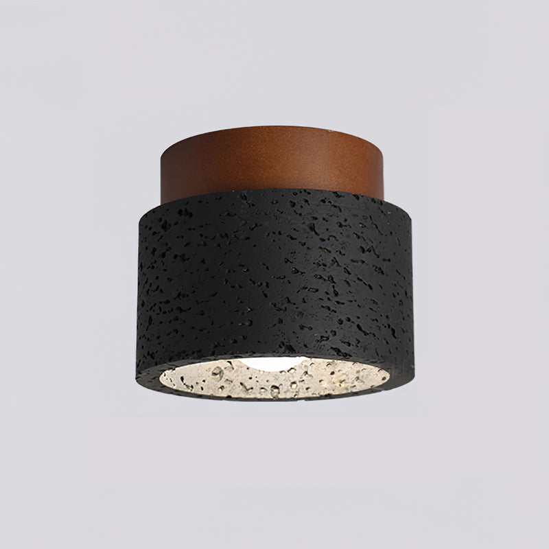 Rilon Sqaure&Round Ceiling Light  Black& Yellow Travertine