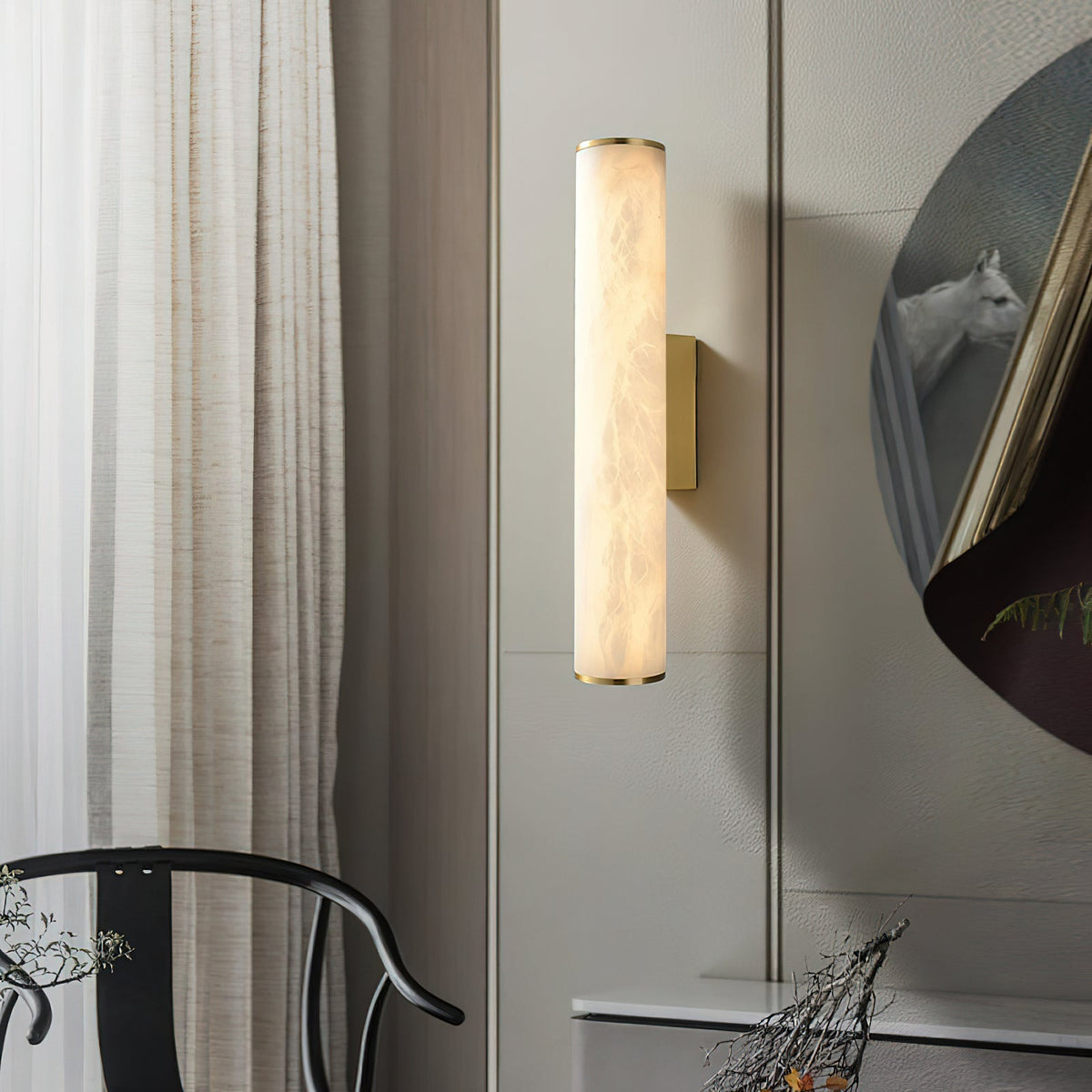 Nivalise Garonne Alabaster Wall Sconce