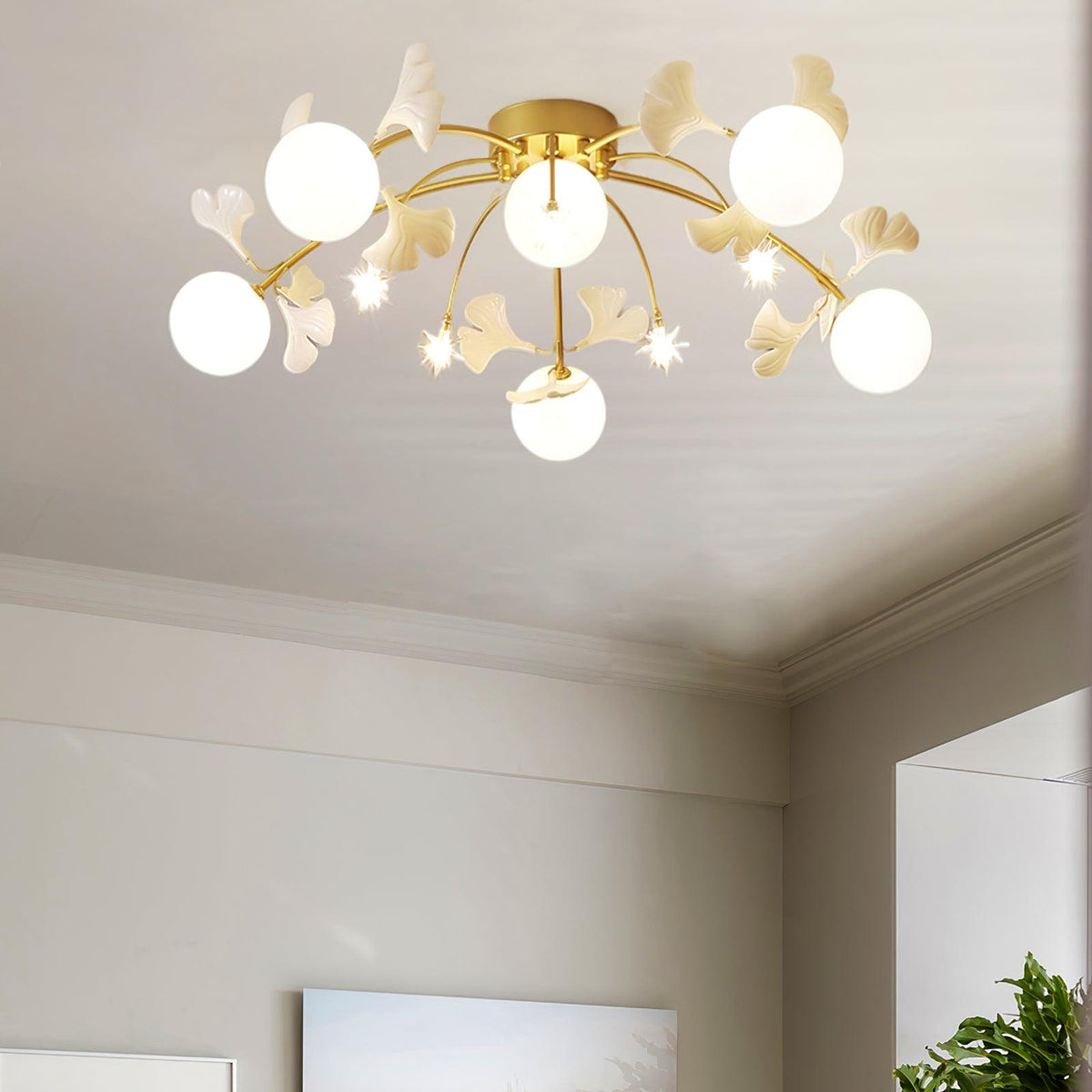 Liorarel Gingko Glass Ball Ceiling Light
