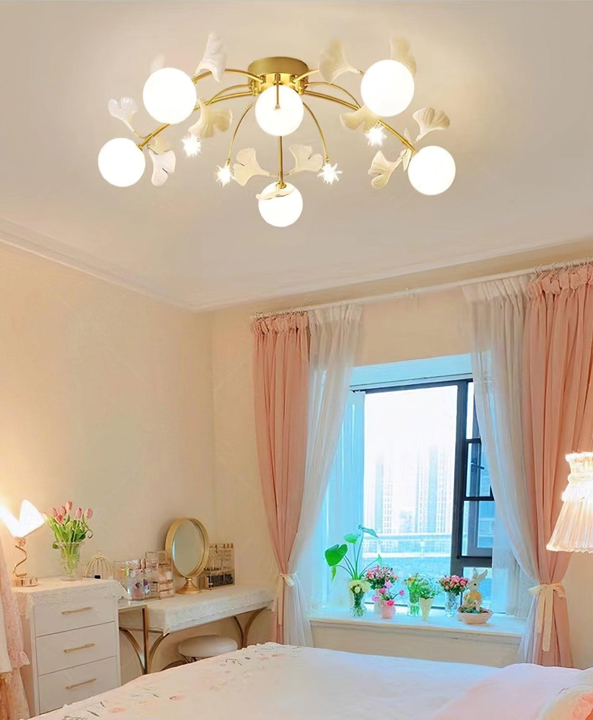 Liorarel Gingko Glass Ball Ceiling Light