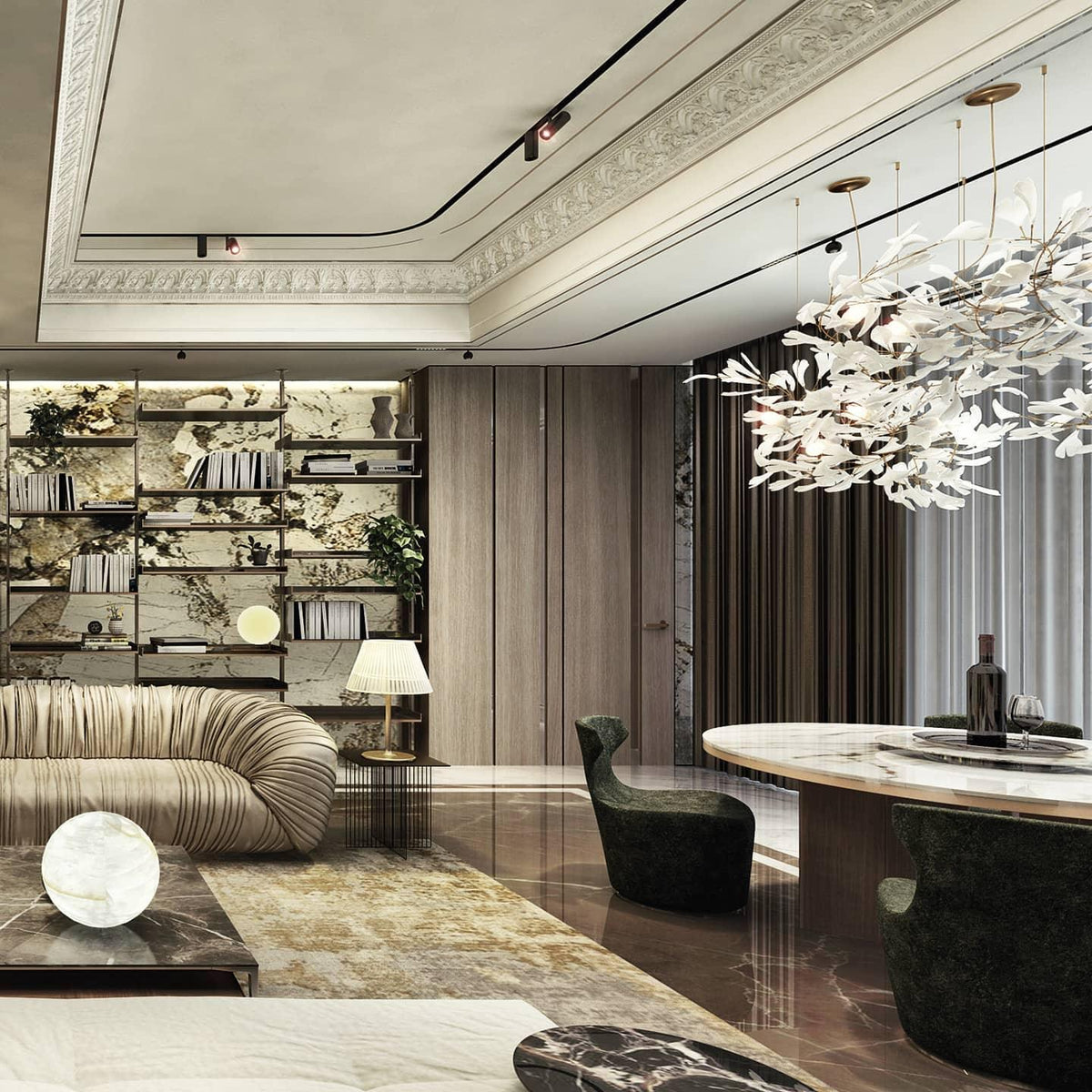 Thalorienne Gingko Chandelier