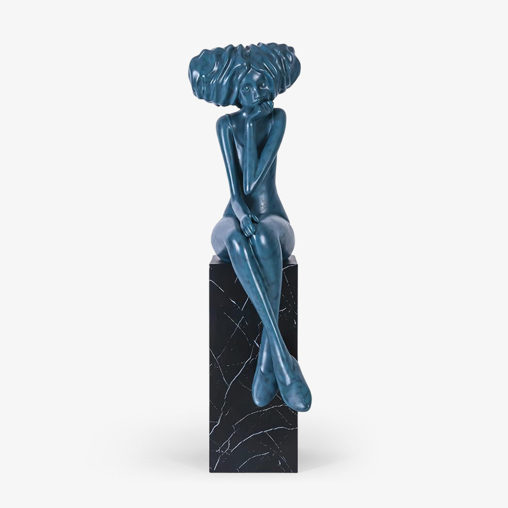 Meditating Girl Sculpture Ornament