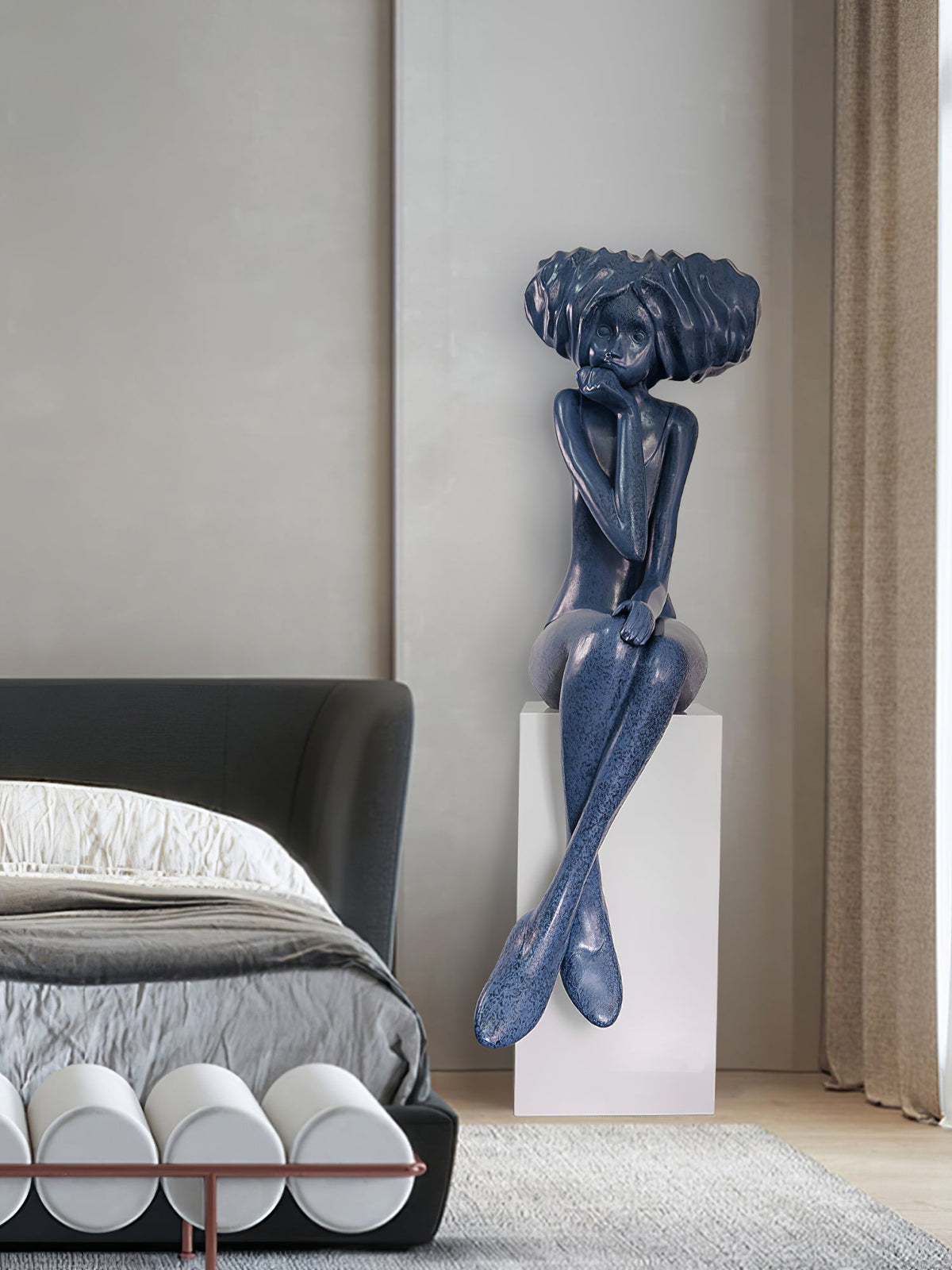Meditating Girl Sculpture Ornament