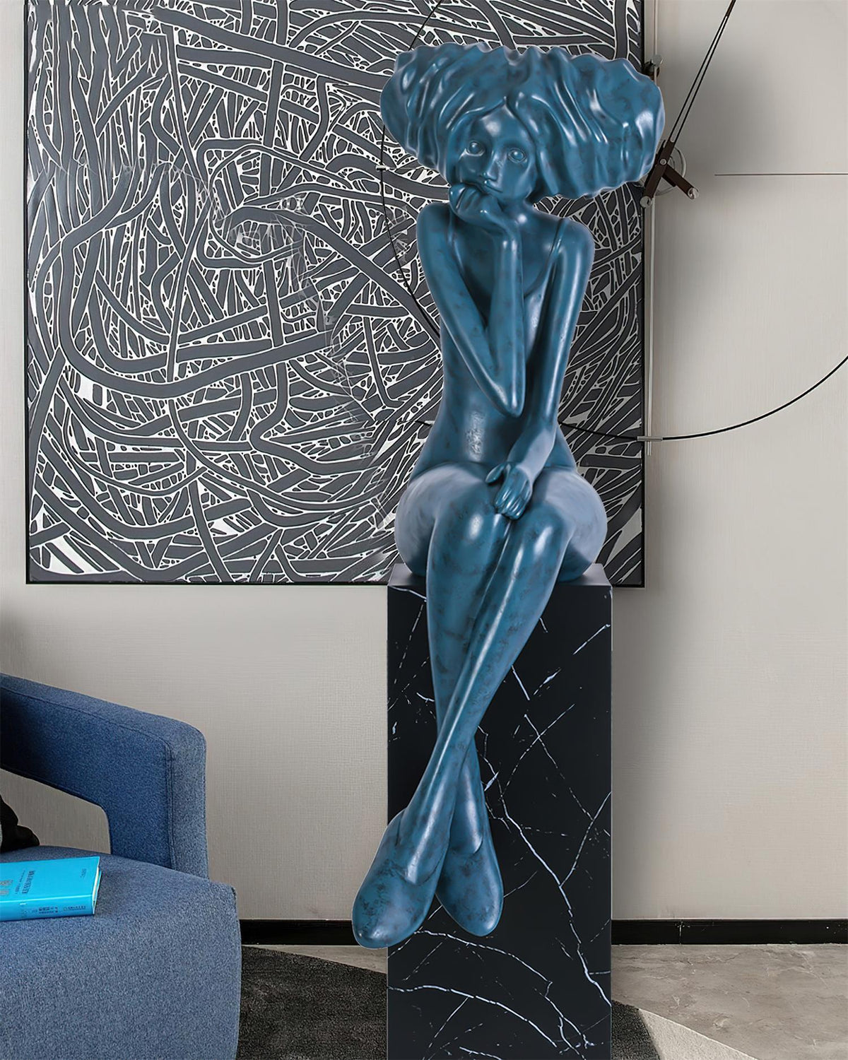 Meditating Girl Sculpture Ornament