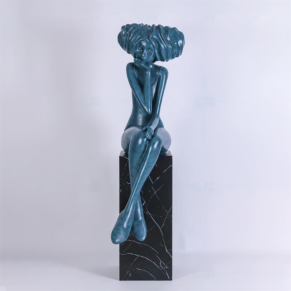 Meditating Girl Sculpture Ornament