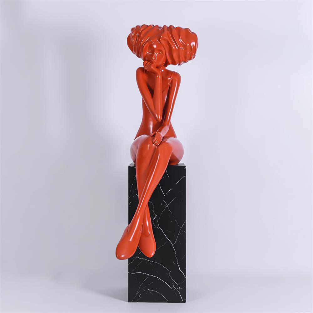 Meditating Girl Sculpture Ornament
