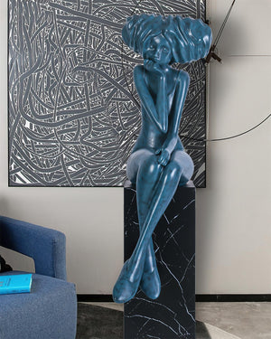 Meditating Girl Sculpture Ornament