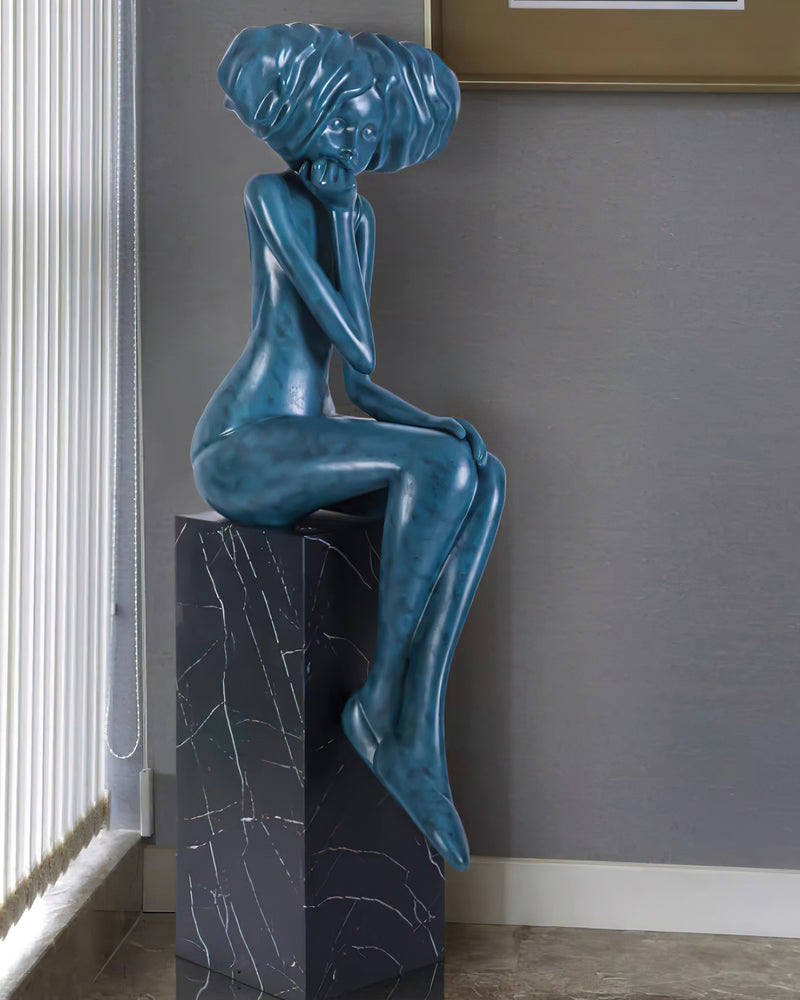 Meditating Girl Sculpture Ornament