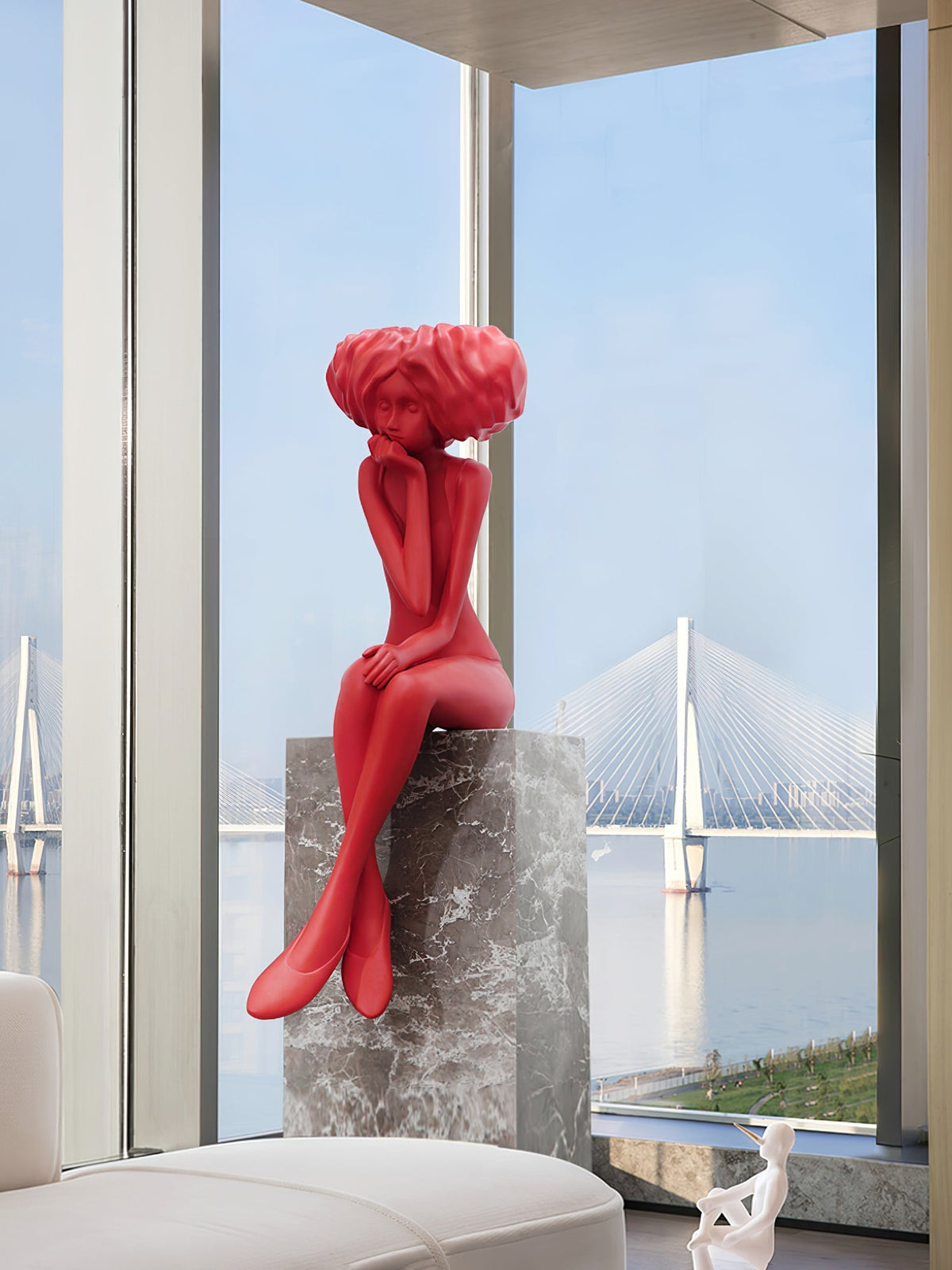 Meditating Girl Sculpture Ornament