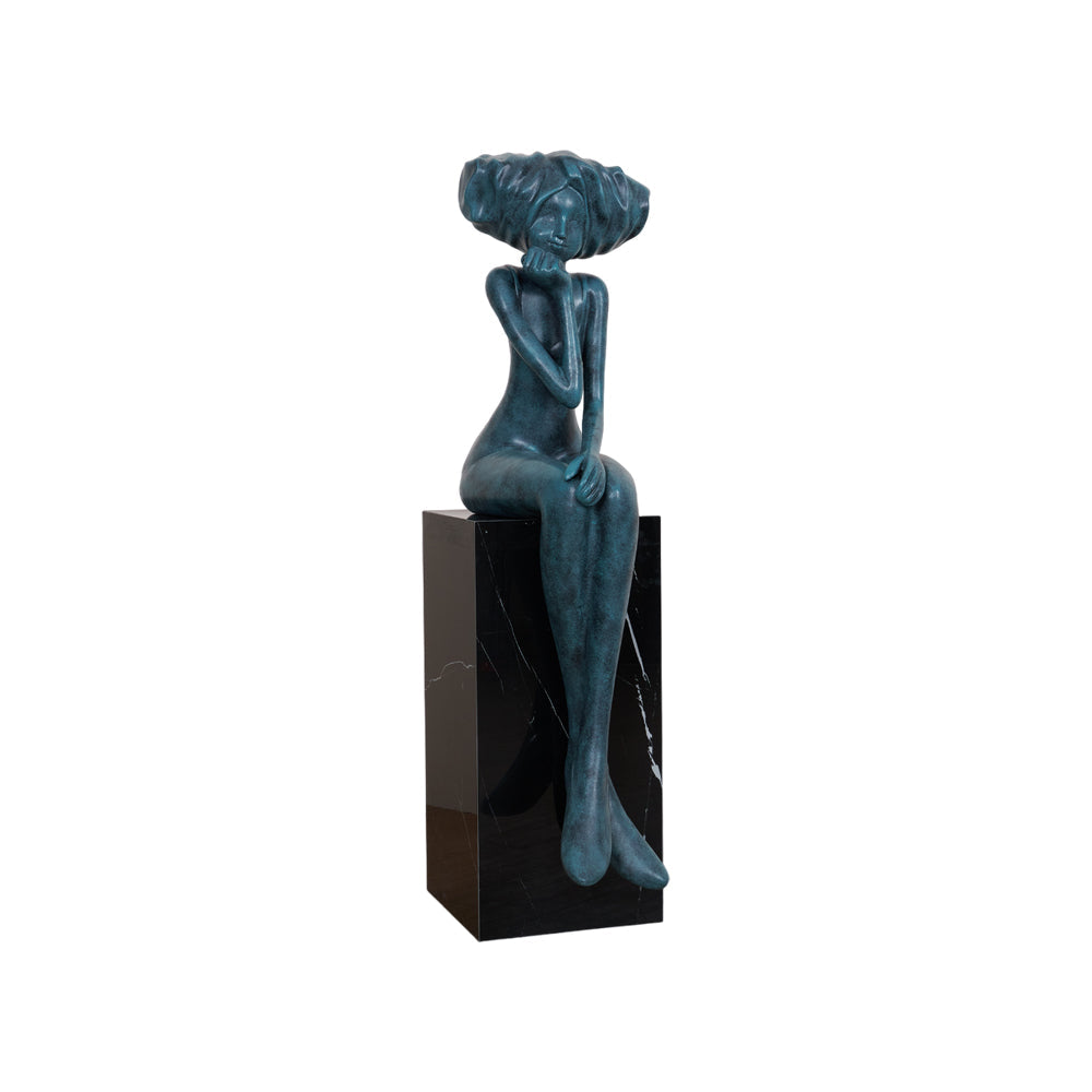 Meditating Girl Sculpture Ornament