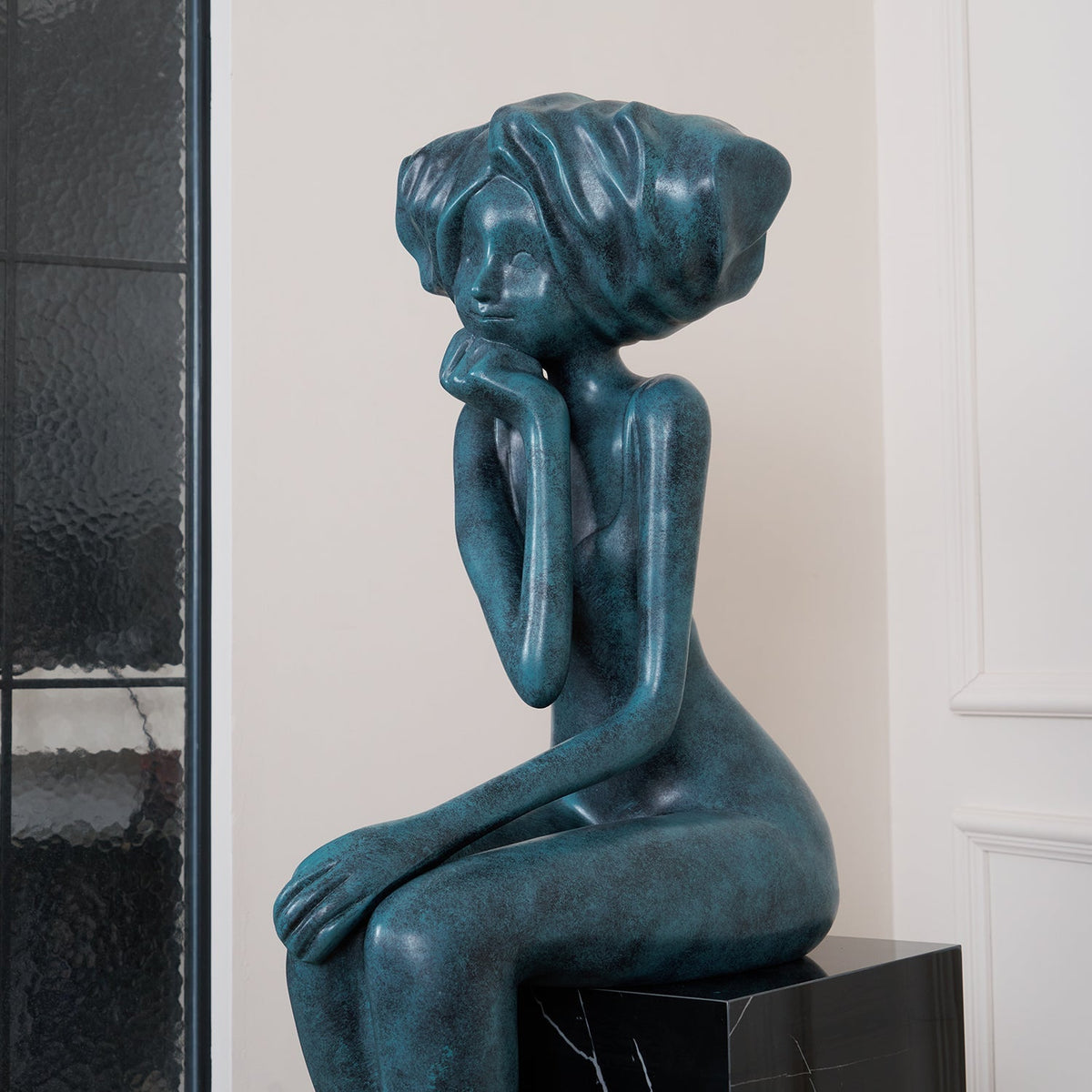 Meditating Girl Sculpture Ornament