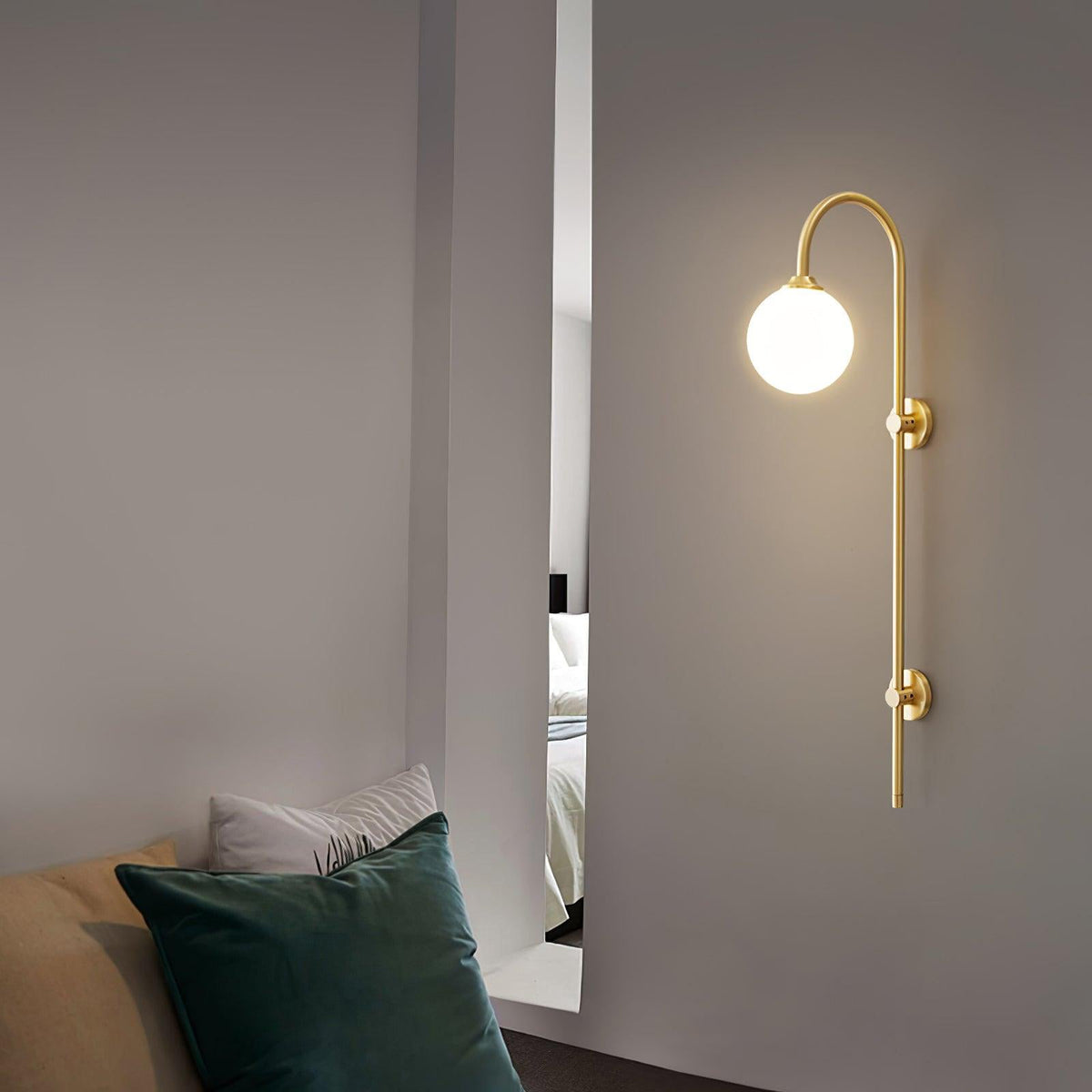 Casaaine Globe Brass Wall Sconce