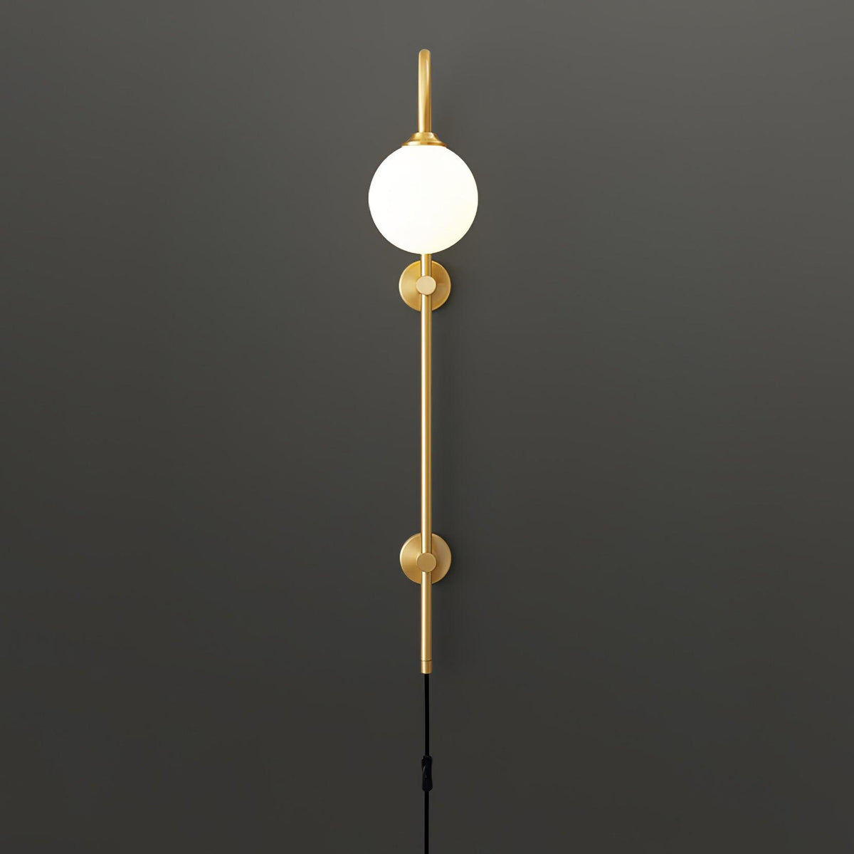 Solenne Globe Brass Plug-in Wall Sconce