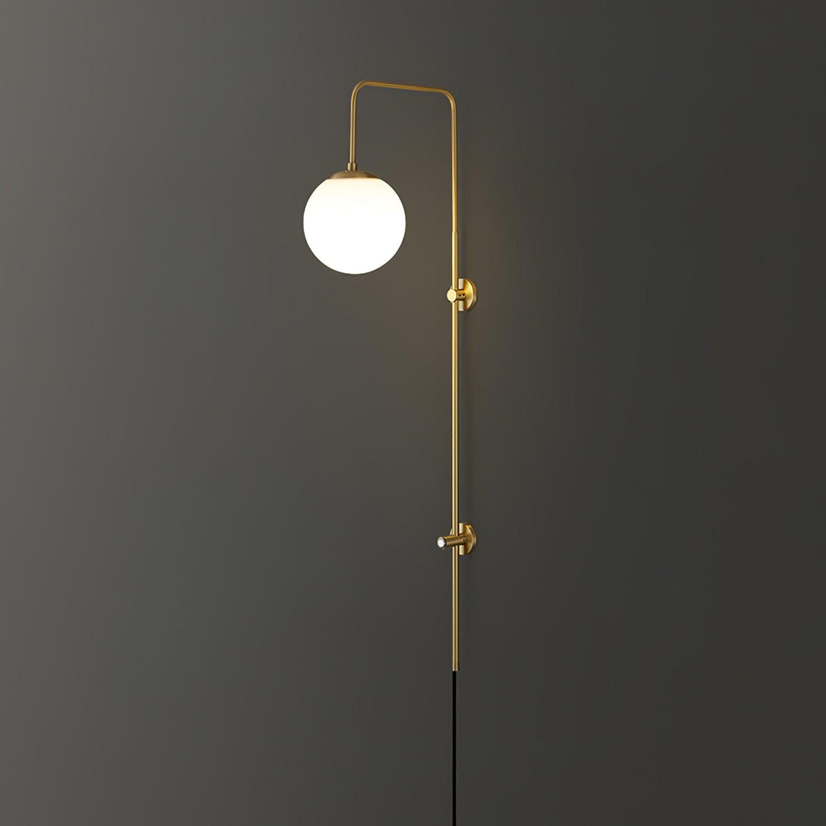 Solenne Globe Brass Plug-in Wall Sconce
