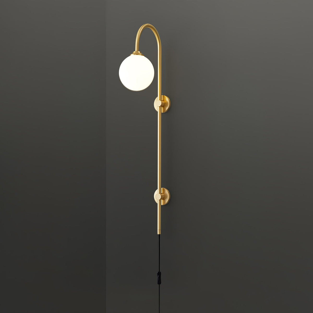 Solenne Globe Brass Plug-in Wall Sconce