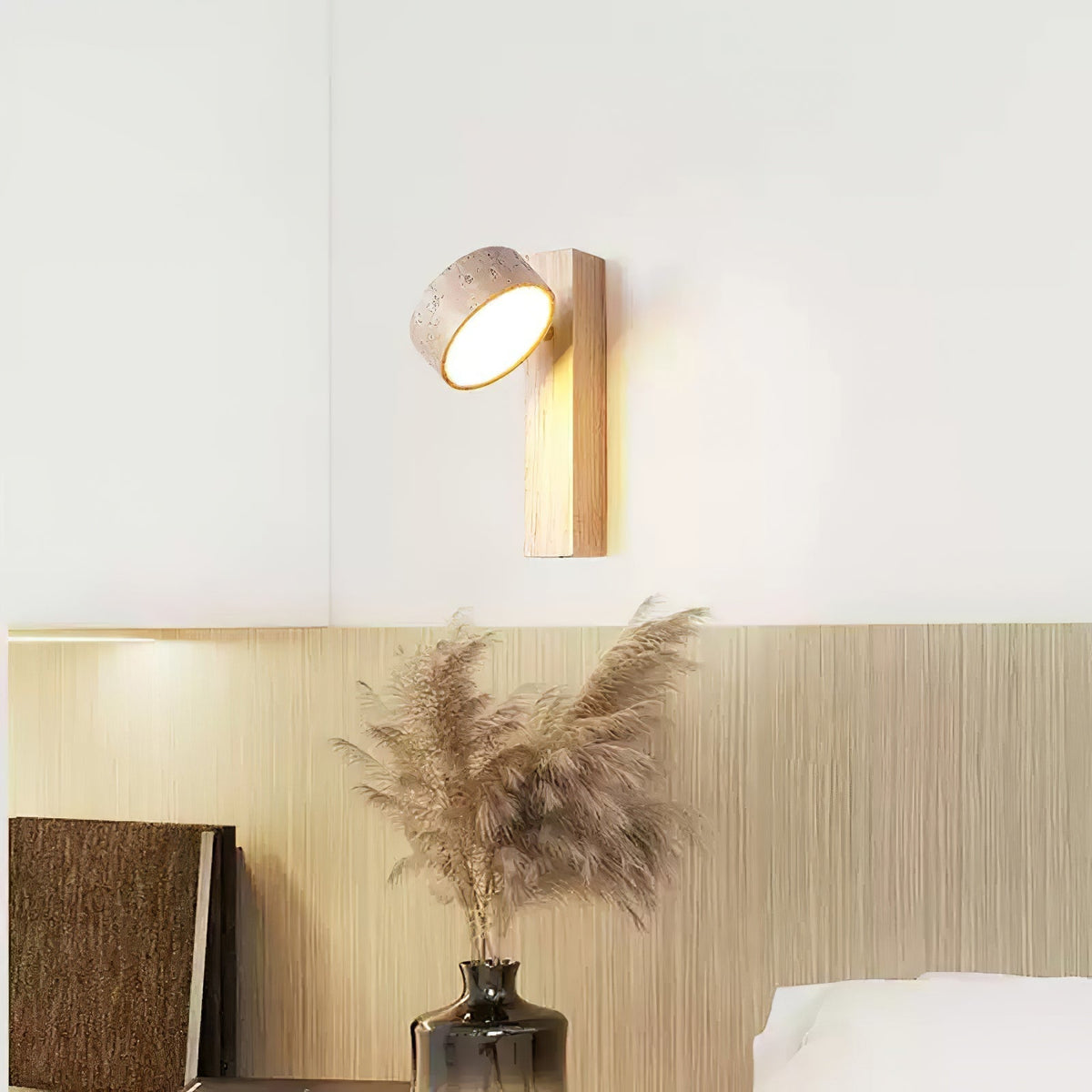 Tavalina Cylinder-Stack Travertine Wall Light