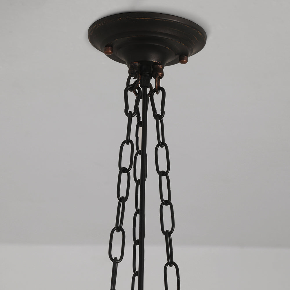 Rumagus Vintage French Country Dome Pendant Light, White/Beige