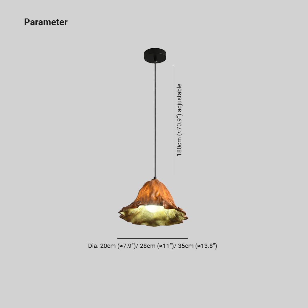 Colivedi Art Lotus Leaf LED Pendant Light Resin Dining Room