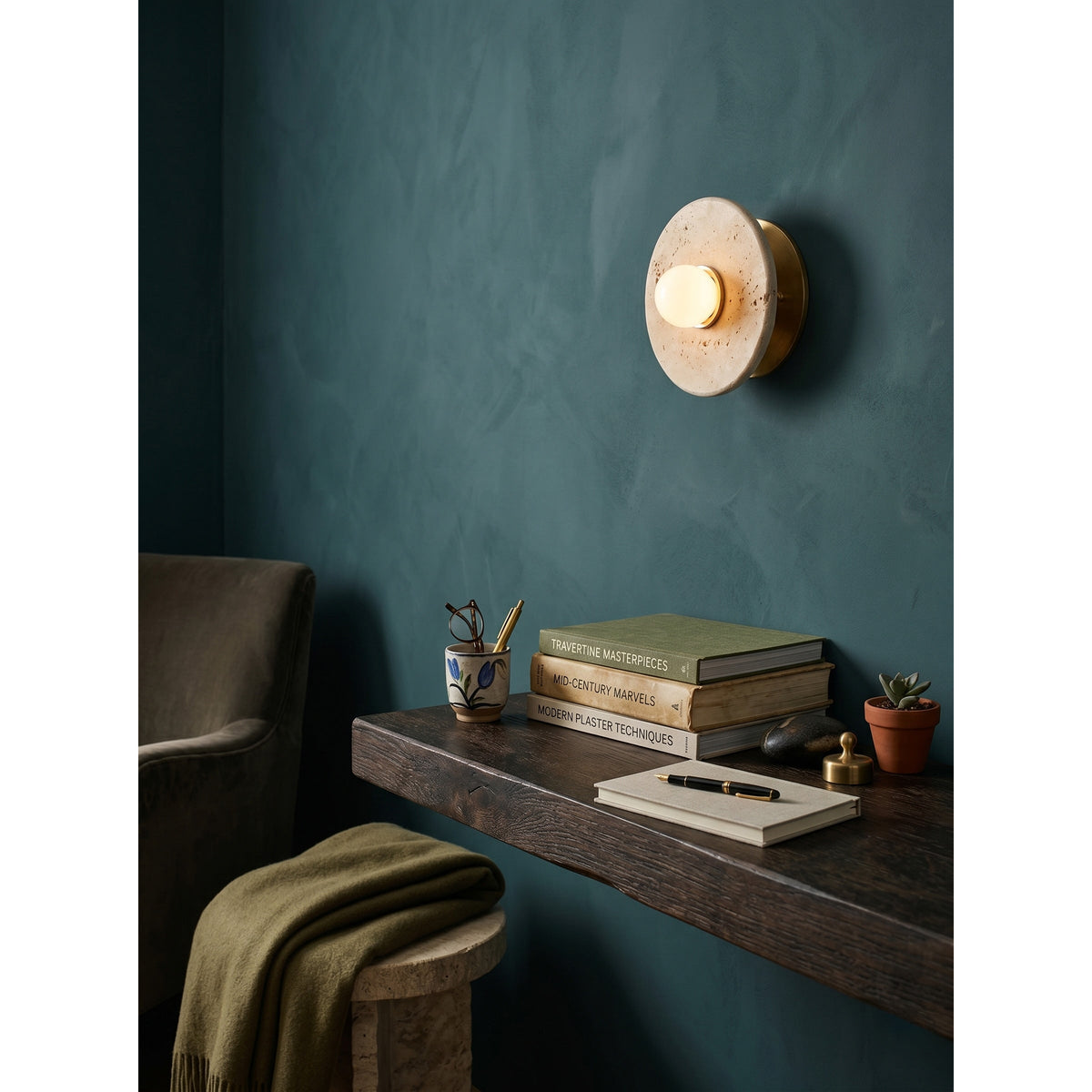 Valinella Travertine Wall Sconce