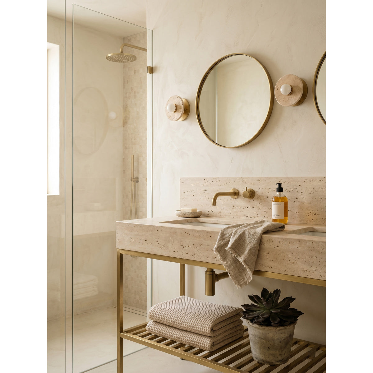 Valinella Travertine Wall Sconce