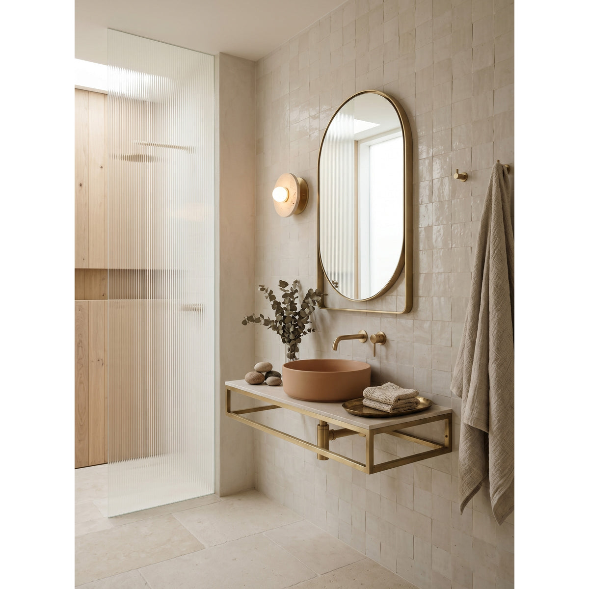 Valinella Travertine Wall Sconce