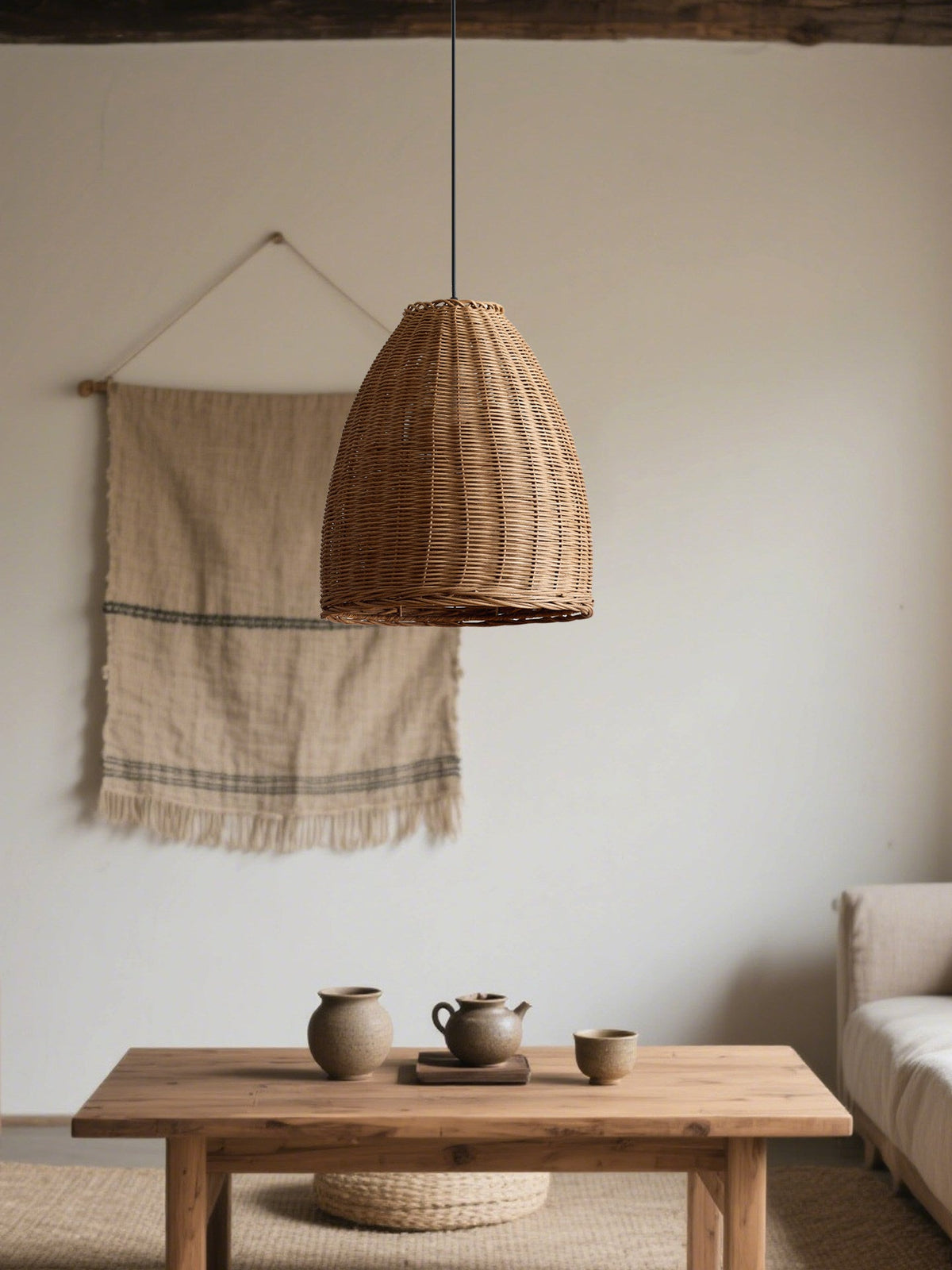 Jarrowcombe Woven Rattan Pendant Lamp
