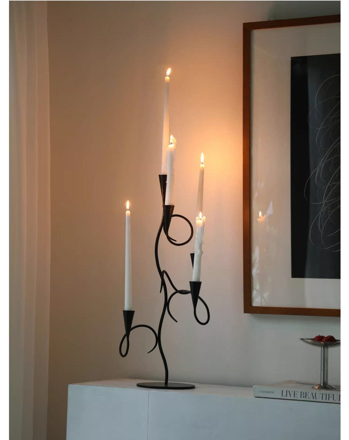 Orinoian Iron Vine Multi-Arm Candle Holder