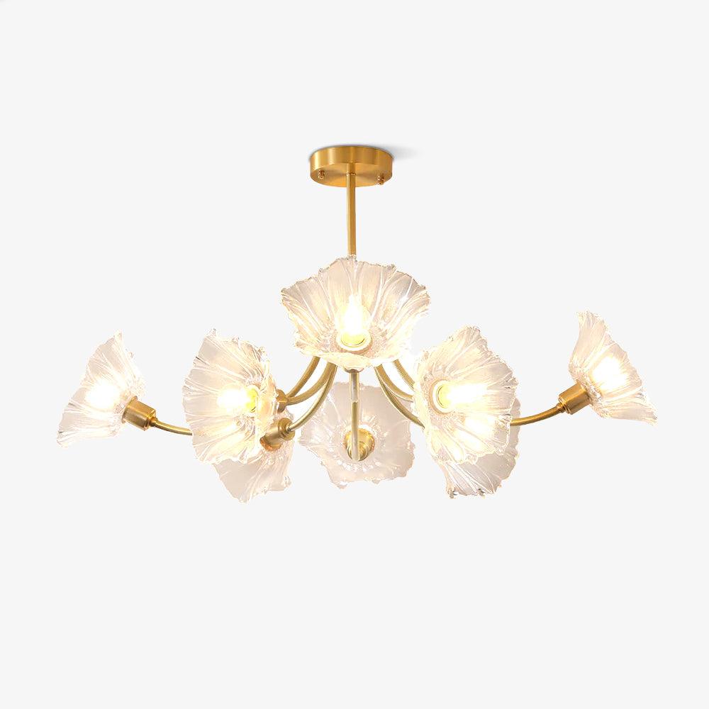 Fife Chandelier Flower Glass with Brass Finish
