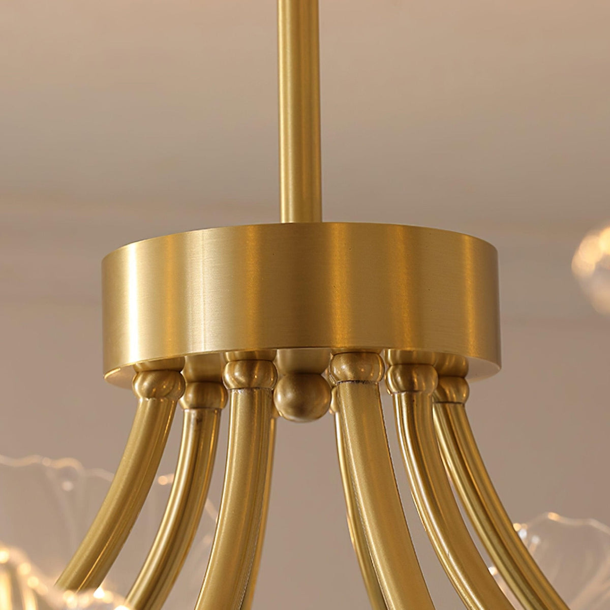 Fife Chandelier Flower Glass with Brass Finish