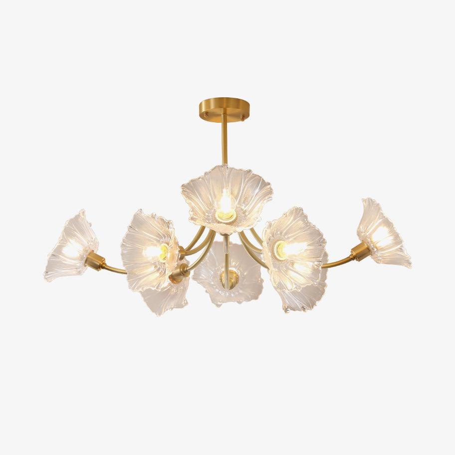 Fife Chandelier Flower Glass with Brass Finish