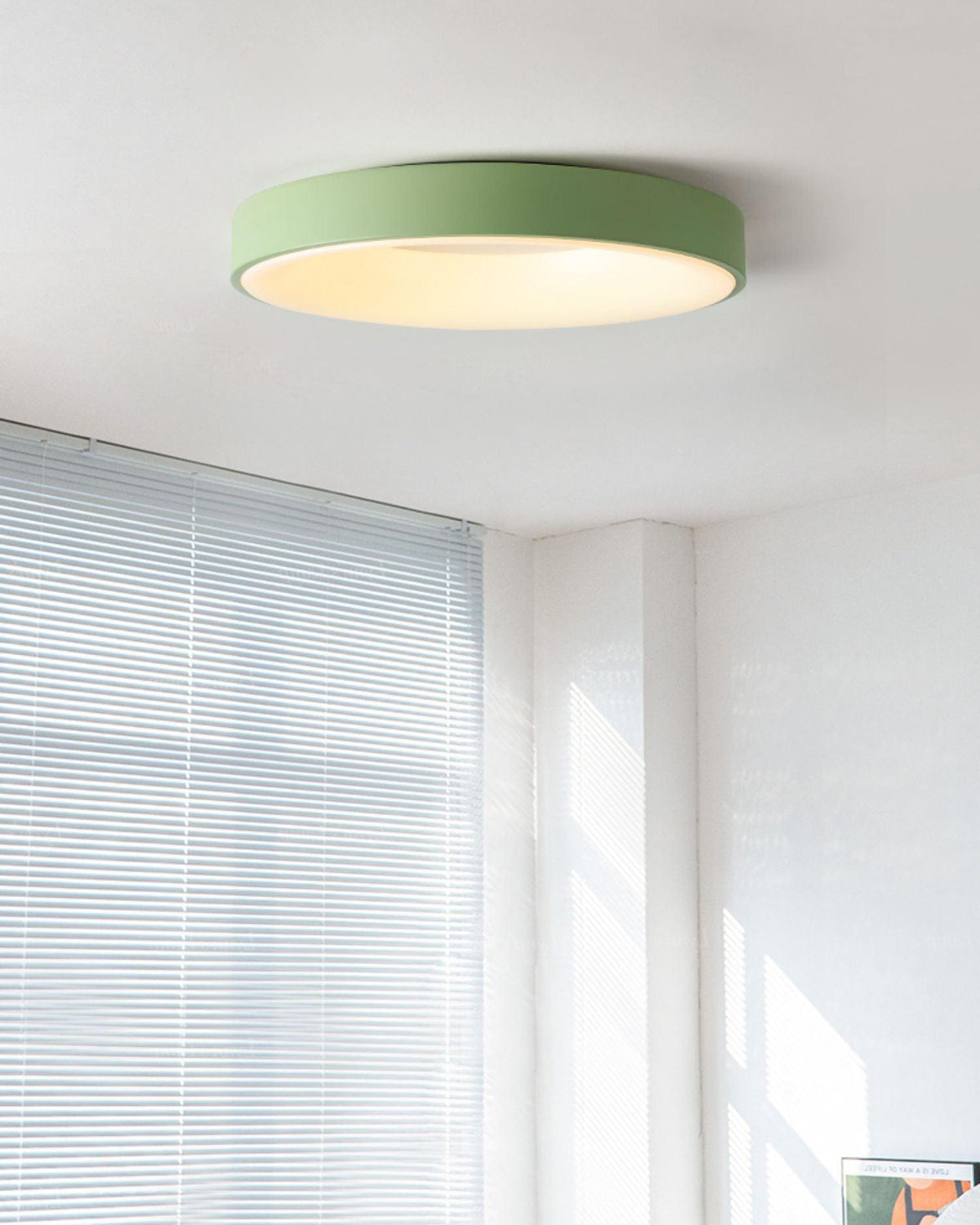 Jareth Ceiling Light Iron Contemporary Green Shade